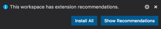 Extension recommendations popup