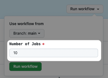 Run workflow with variable number of jobs