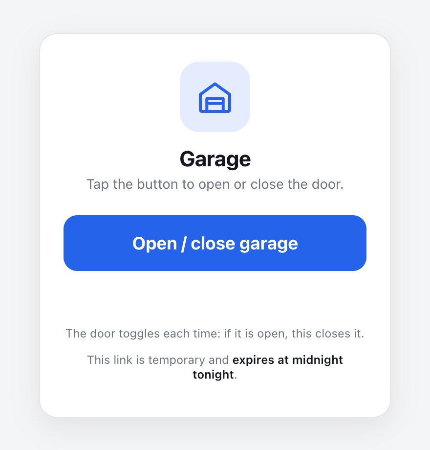 Guest garage page