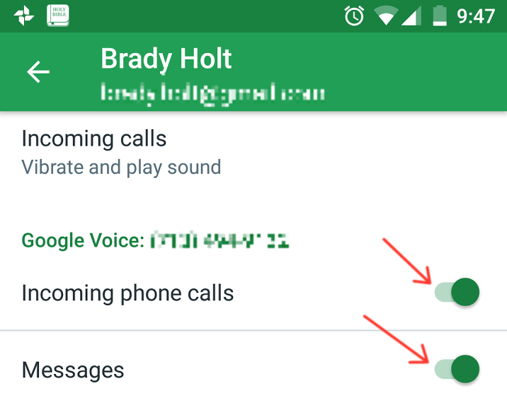 Google Voice Google Hangouts Settings