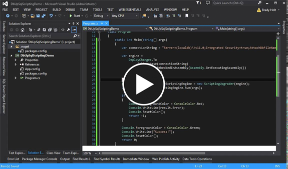 dbup-sqlserver-scripting Demo