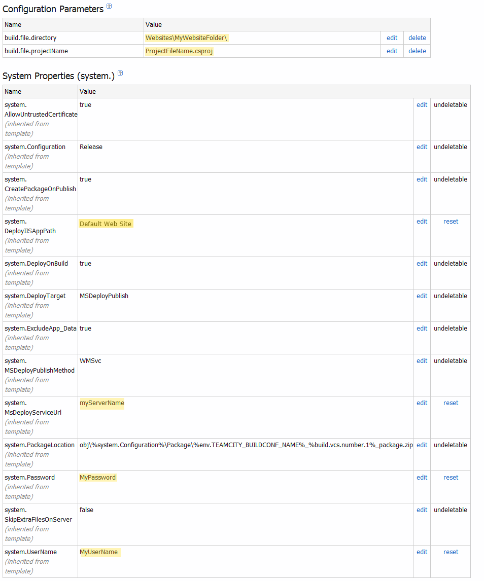 Configuration Parameters